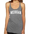 thumbnail image 1 of Wild Bobby State of Michigan College Style Women Tri-Blend Racerback Tank Top, 1 of 6