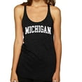 thumbnail image 1 of Wild Bobby State of Michigan College Style Women Tri-Blend Racerback Tank Top, 1 of 6