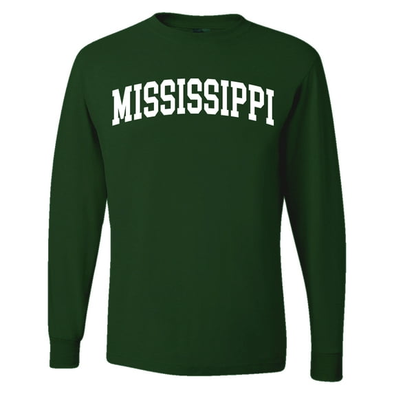 Wild Bobby State of Mississippi College Style Men Long Sleeve Shirt