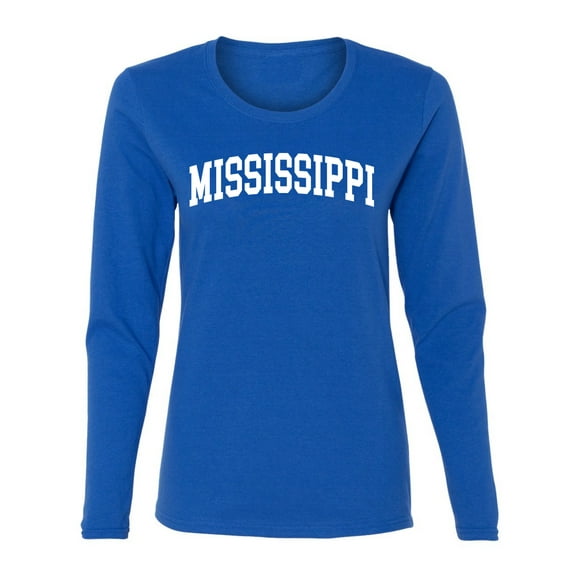Wild Bobby State of Mississippi College Style Women Graphic Long Sleeve Tee