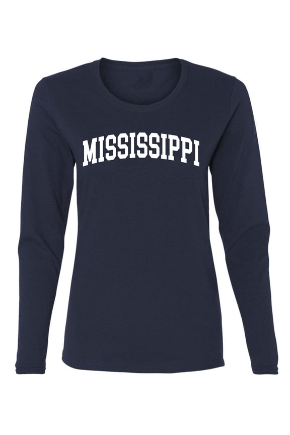 State of Mississippi College Style Women Graphic Long Sleeve Tee
