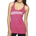 thumbnail image 1 of Wild Bobby State of Mississippi College Style Women Tri-Blend Racerback Tank Top, 1 of 6