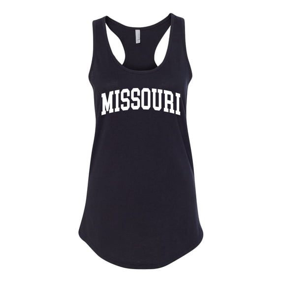 Wild Bobby State of Missouri College Style Women Racerback Tank Top