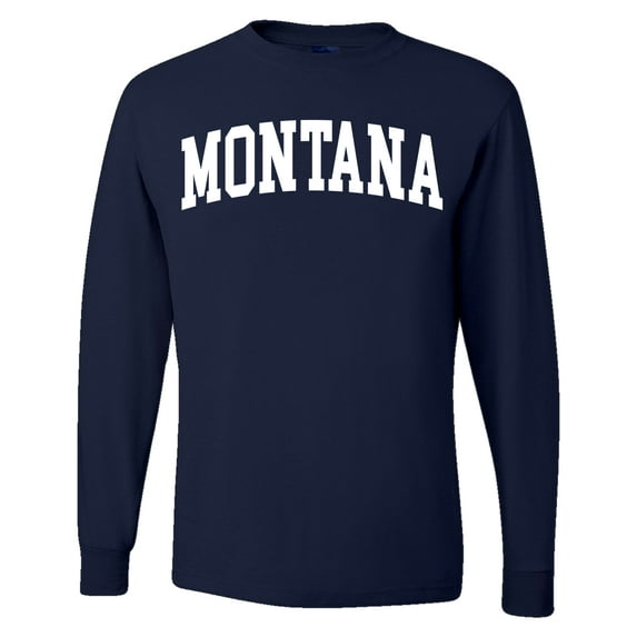 Wild Bobby State of Montana College Style Men Long Sleeve Shirt