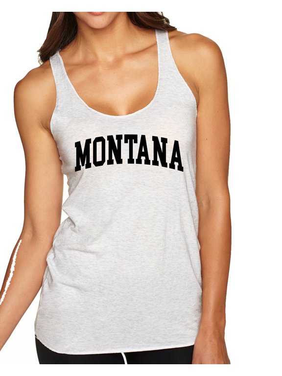 State of Montana College Style Women Tri-Blend Racerback Tank Top