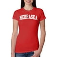 thumbnail image 1 of Wild Bobby State of Nebraska College Style Women Slim Fit Junior Tee, 1 of 6