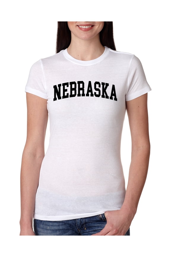 State of Nebraska College Style Women Slim Fit Junior Tee