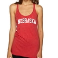 thumbnail image 1 of Wild Bobby State of Nebraska College Style Women Tri-Blend Racerback Tank Top, 1 of 6