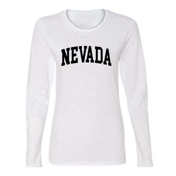 Wild Bobby State of Nevada College Style Women Graphic Long Sleeve Tee