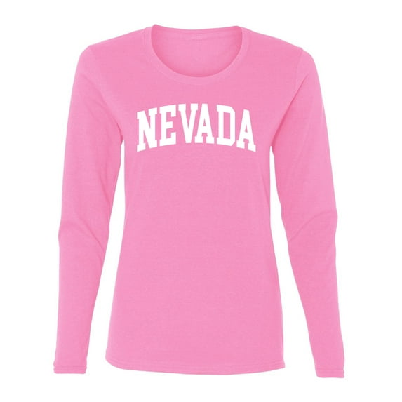 Wild Bobby State of Nevada College Style Women Graphic Long Sleeve Tee
