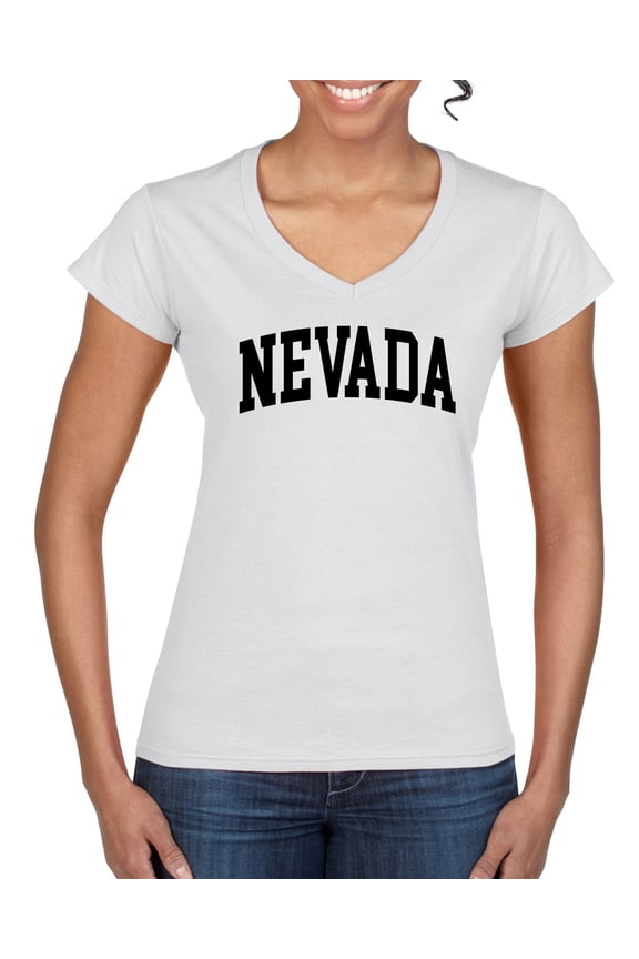 State of Nevada College Style Women Standard V-Neck Tee