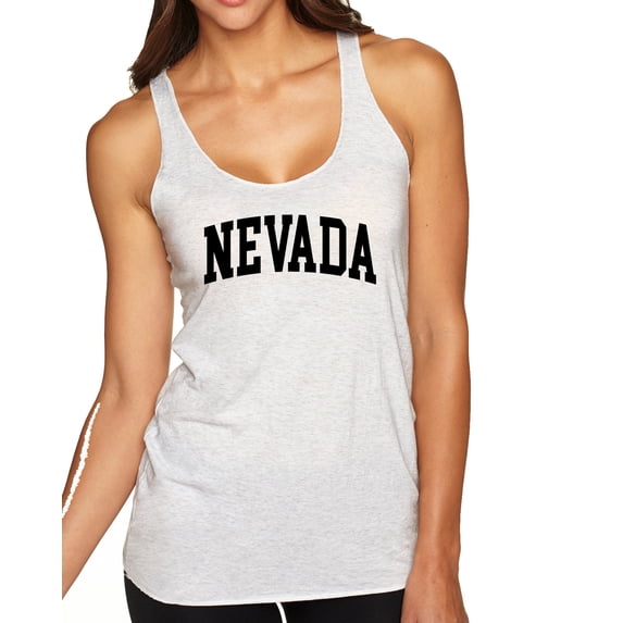 Wild Bobby State of Nevada College Style Women Tri-Blend Racerback Tank Top