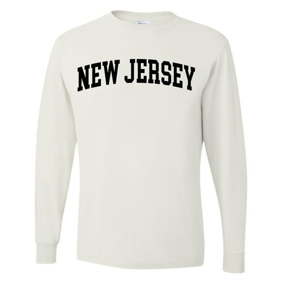 Wild Bobby State of New Jersey College Style Men Long Sleeve Shirt