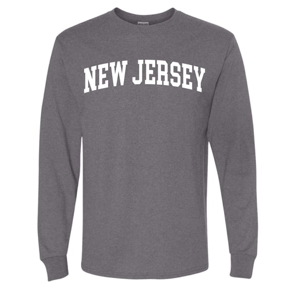Wild Bobby State of New Jersey College Style Men Long Sleeve Shirt