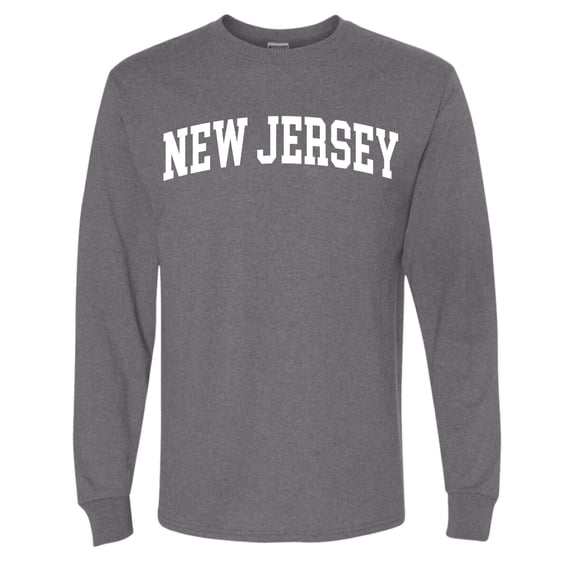 Wild Bobby State of New Jersey College Style Men Long Sleeve Shirt