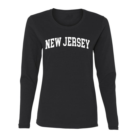 Wild Bobby State of New Jersey College Style Women Graphic Long Sleeve Tee