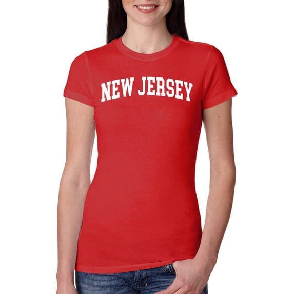 Wild Bobby State of New Jersey College Style Women Slim Fit Junior Tee