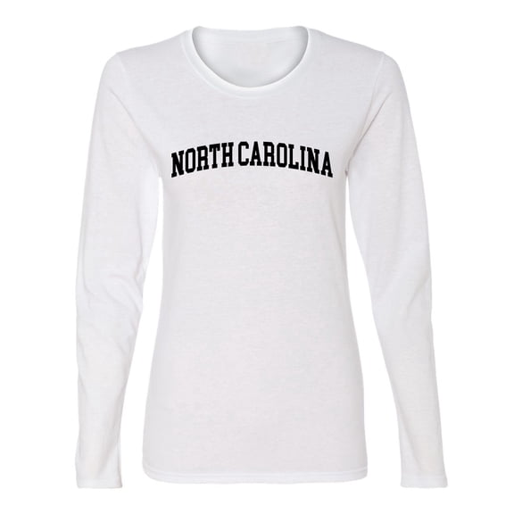 Wild Bobby State of North Carolina College Style Women Graphic Long Sleeve Tee