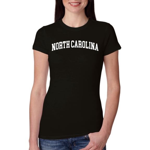 Wild Bobby State of North Carolina College Style Women Slim Fit Junior Tee