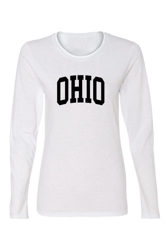 State of Ohio College Style Women Graphic Long Sleeve Tee