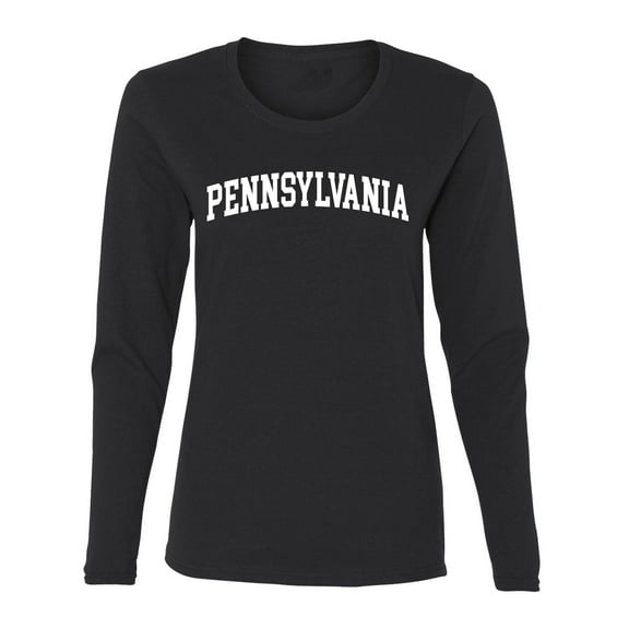 Wild Bobby State of Pennsylvania College Style Women Graphic Long Sleeve Tee