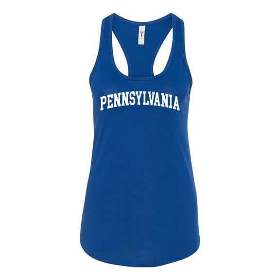 Wild Bobby State of Pennsylvania College Style Women Racerback Tank Top