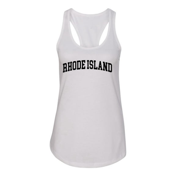 Wild Bobby State of Rhode Island College Style Women Racerback Tank Top