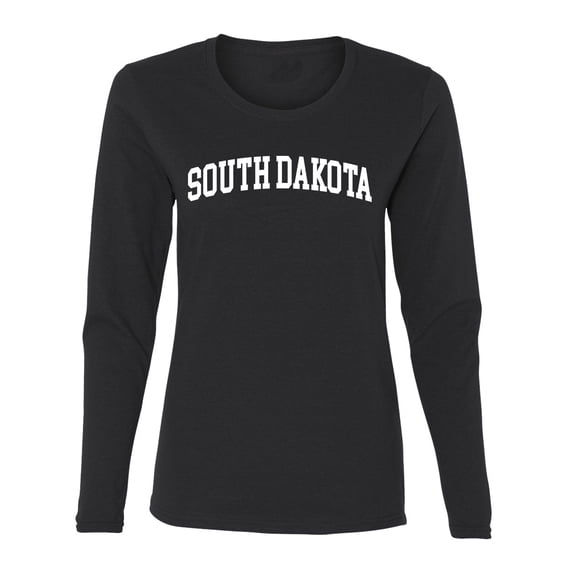 Wild Bobby State of South Dakota College Style Women Graphic Long Sleeve Tee