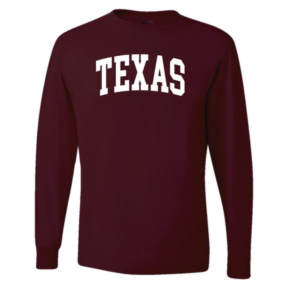 Wild Bobby State of Texas College Style Men Long Sleeve Shirt