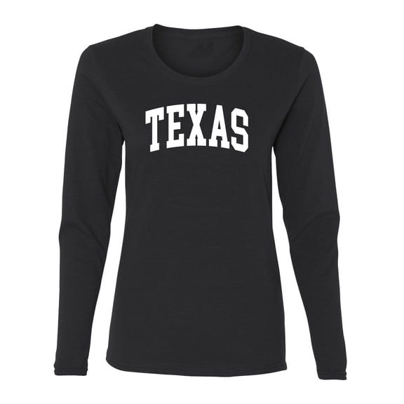 Wild Bobby State of Texas College Style Women Graphic Long Sleeve Tee
