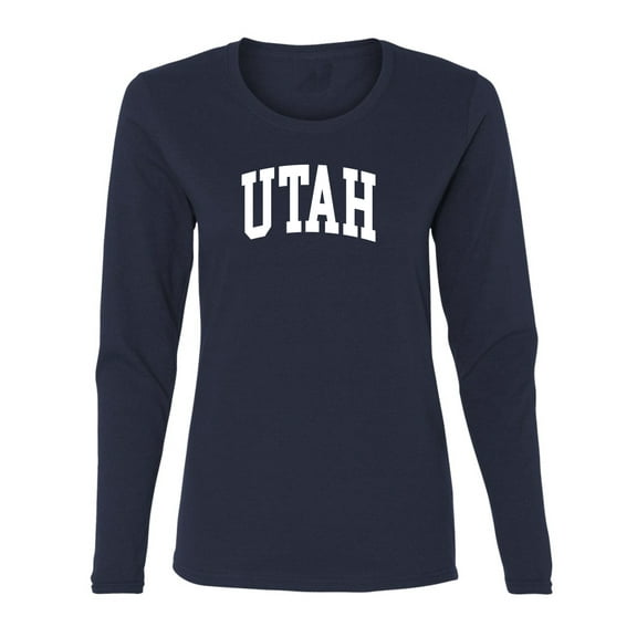Wild Bobby State of Utah College Style Women Graphic Long Sleeve Tee