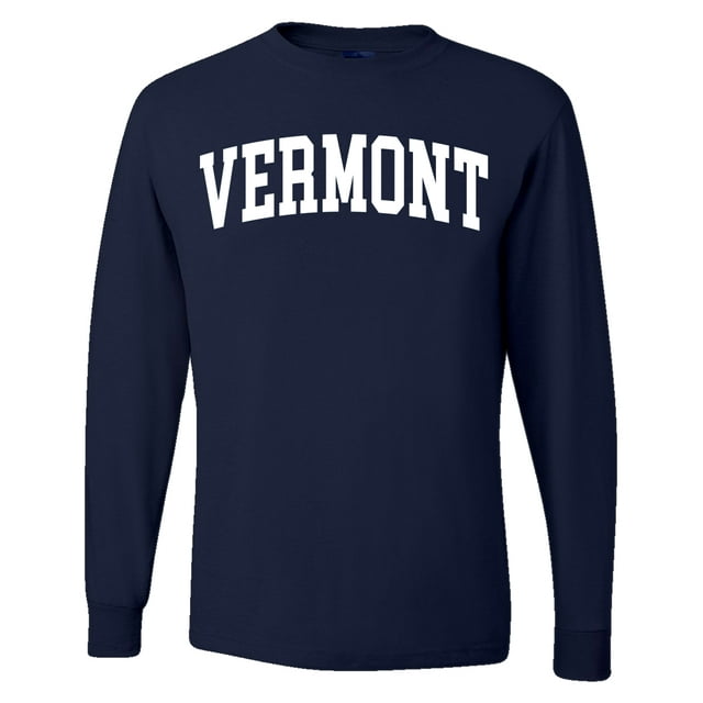 Wild Bobby State of Vermont College Style Men Long Sleeve Shirt ...