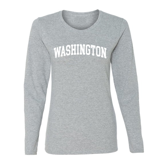 Wild Bobby State of Washington College Style Women Graphic Long Sleeve Tee