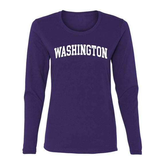Wild Bobby State of Washington College Style Women Graphic Long Sleeve Tee