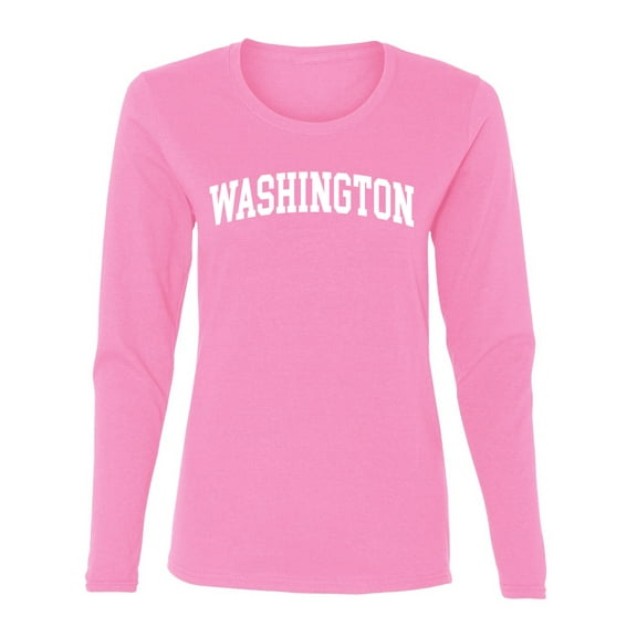 Wild Bobby State of Washington College Style Women Graphic Long Sleeve Tee