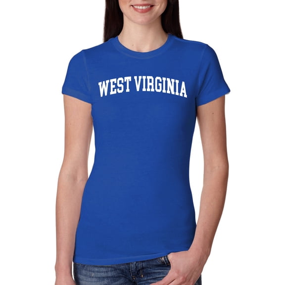 Wild Bobby State of West Virginia College Style Women Slim Fit Junior Tee