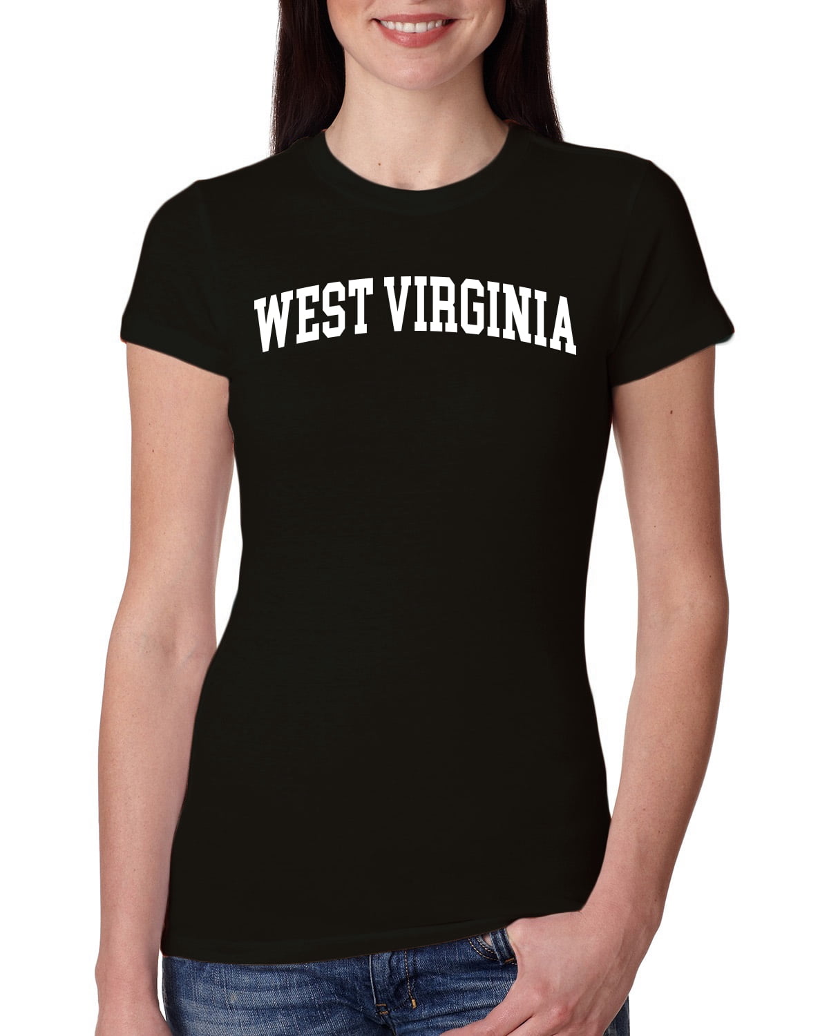 Wild Bobby State of West Virginia College Style Women Slim Fit Junior