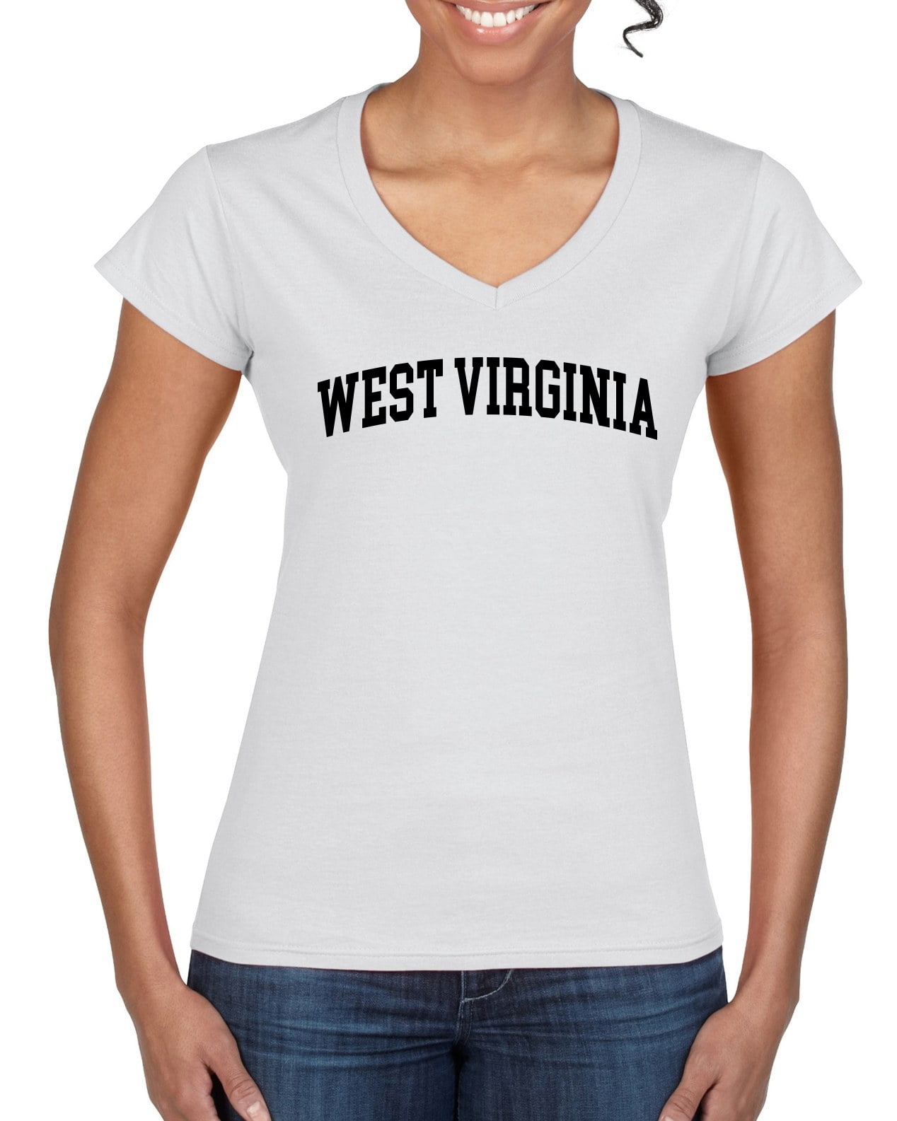 Wild Bobby State of West Virginia College Style Women Standard VNeck