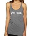 thumbnail image 1 of Wild Bobby State of West Virginia College Style Women Tri-Blend Racerback Tank Top, 1 of 6