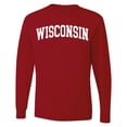 thumbnail image 1 of Wild Bobby State of Wisconsin College Style Men Long Sleeve Shirt, 1 of 6