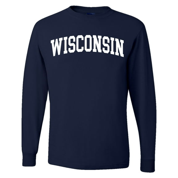 Wild Bobby State of Wisconsin College Style Men Long Sleeve Shirt
