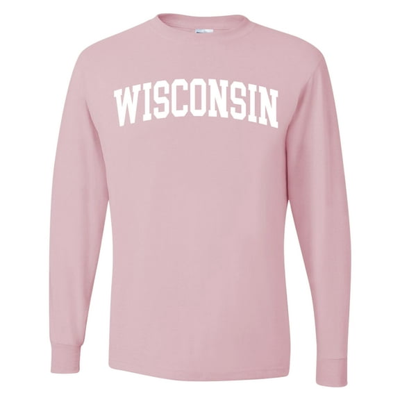 Wild Bobby State of Wisconsin College Style Men Long Sleeve Shirt