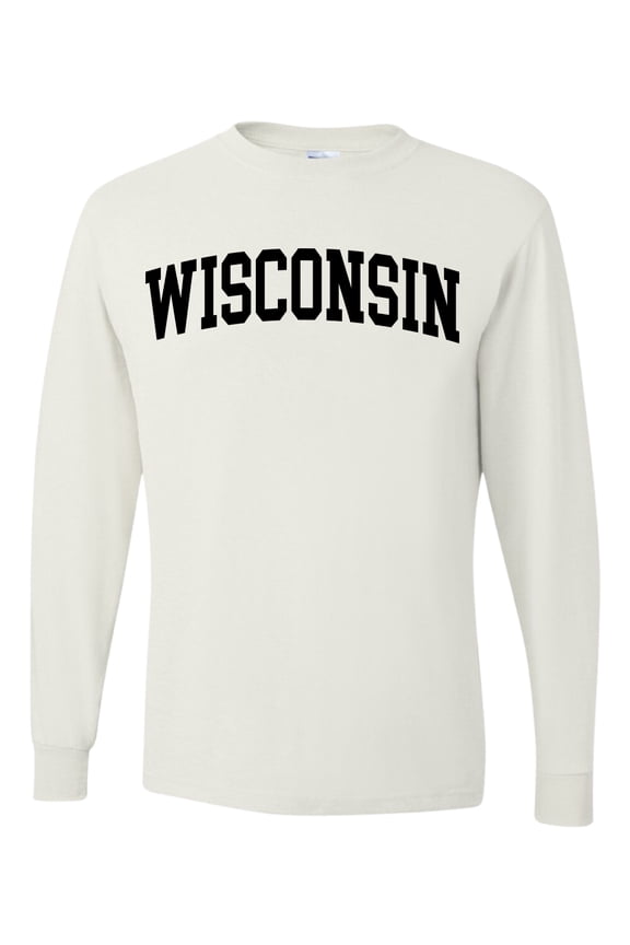 State of Wisconsin College Style Men Long Sleeve Shirt