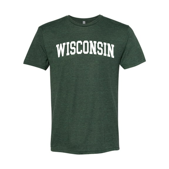 Wild Bobby State of Wisconsin College Style Men Premium Tri Blend Tee