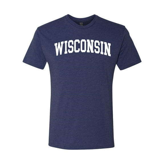 Wild Bobby State of Wisconsin College Style Men Premium Tri Blend Tee