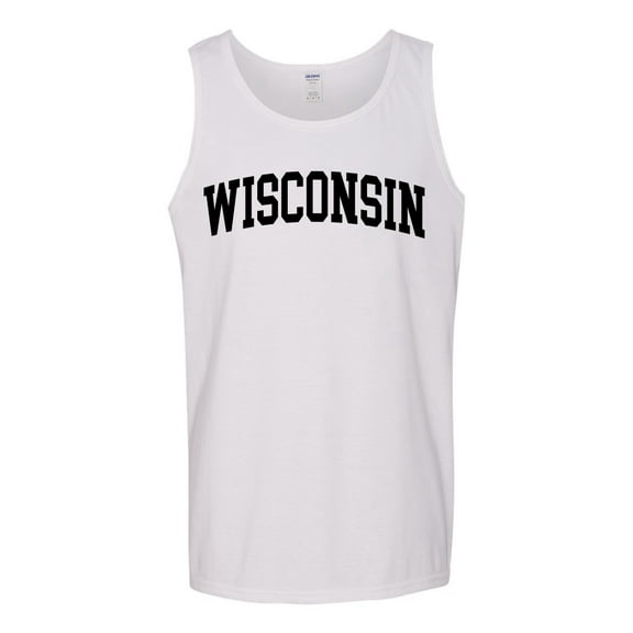 Wild Bobby State of Wisconsin College Style Men Tank Top