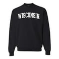 thumbnail image 1 of Wild Bobby State of Wisconsin College Style Unisex Crewneck Sweatshirt, 1 of 6