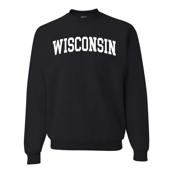 Wild Bobby State of Wisconsin College Style Unisex Crewneck Sweatshirt