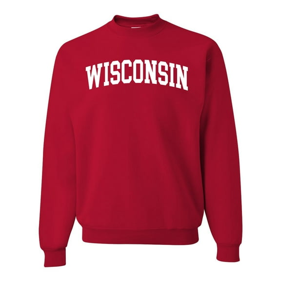 Wild Bobby State of Wisconsin College Style Unisex Crewneck Sweatshirt