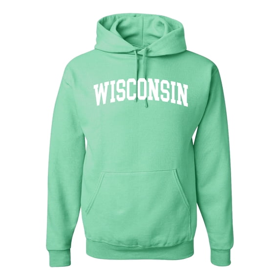 Wild Bobby State of Wisconsin College Style Unisex Hoodie Sweatshirt